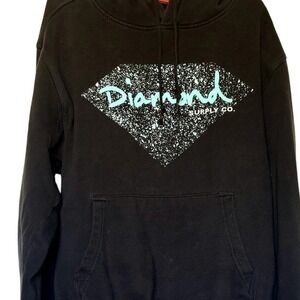 Diamond Supply Co.‎ Black Splatter Logo Hoodie Sweatshirt Size S